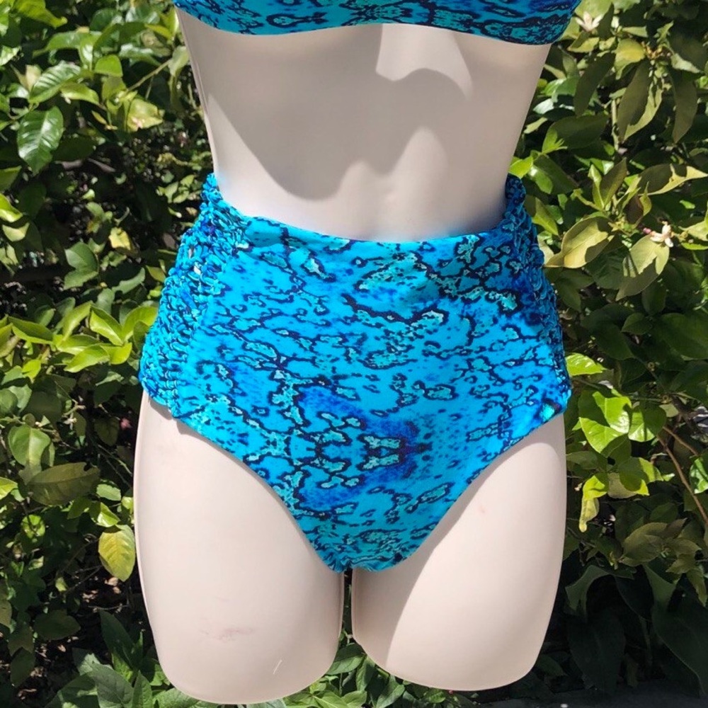Mikoh Ocean Blue Patterned Women's Bikini Bottom